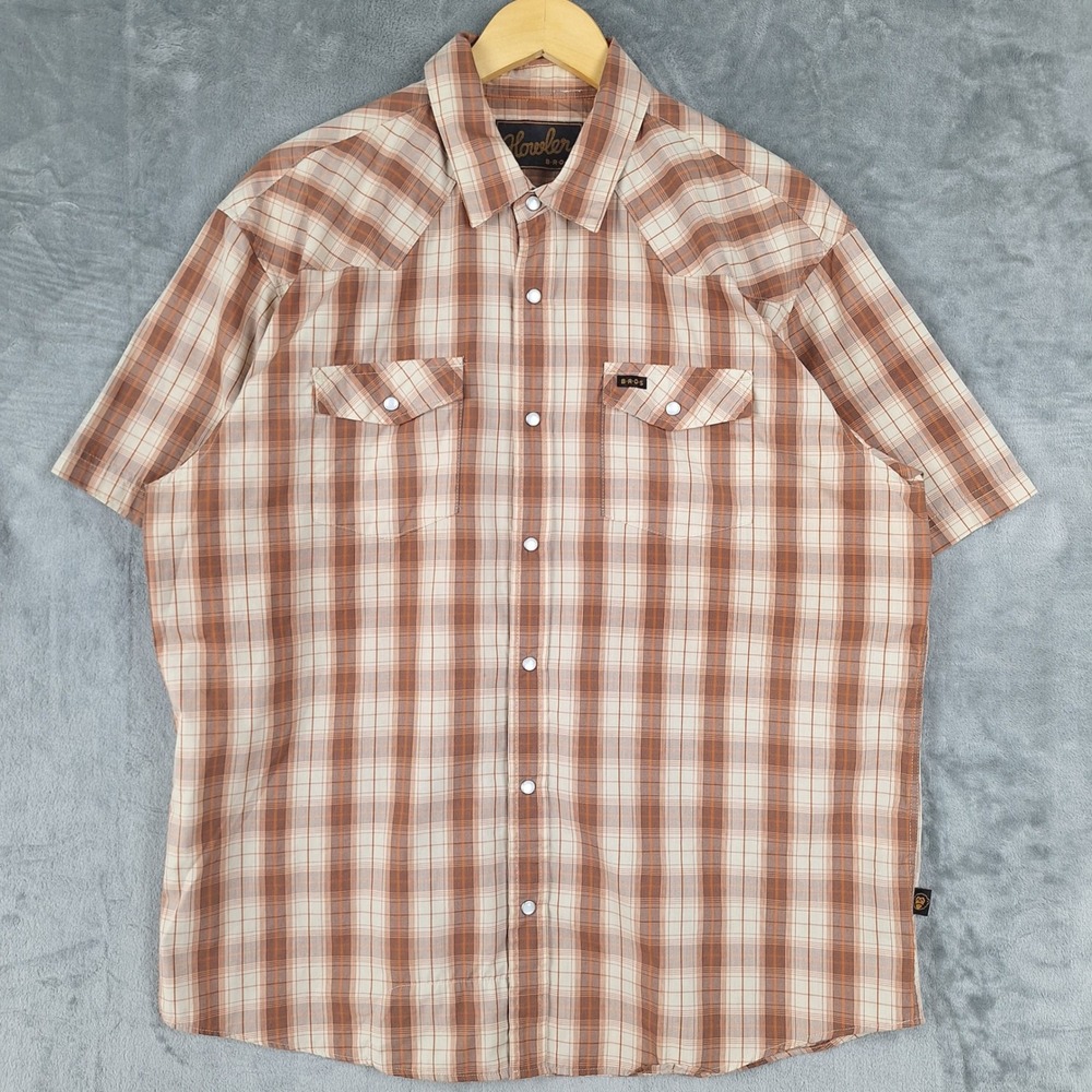 Howler Bros Shirt Mens Large Pearl Snap Western Plaid Cowboy Ranch Rodeo Gaucho